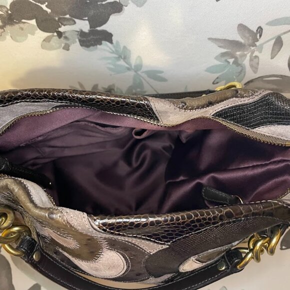 Coach 14339 Brown Suede Leather C Inlay Purse - Picture 7 of 16